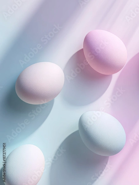 Obraz Pastel Easter Eggs Minimal Background – AI Generative