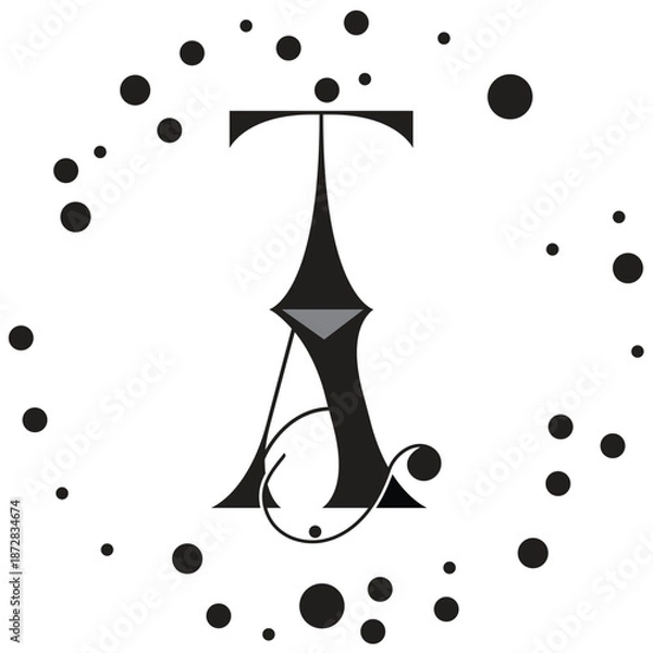 Obraz Initial letter TA logo design