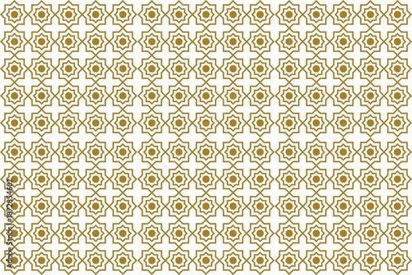 Obraz Elegant golden geometric pattern on white background for design