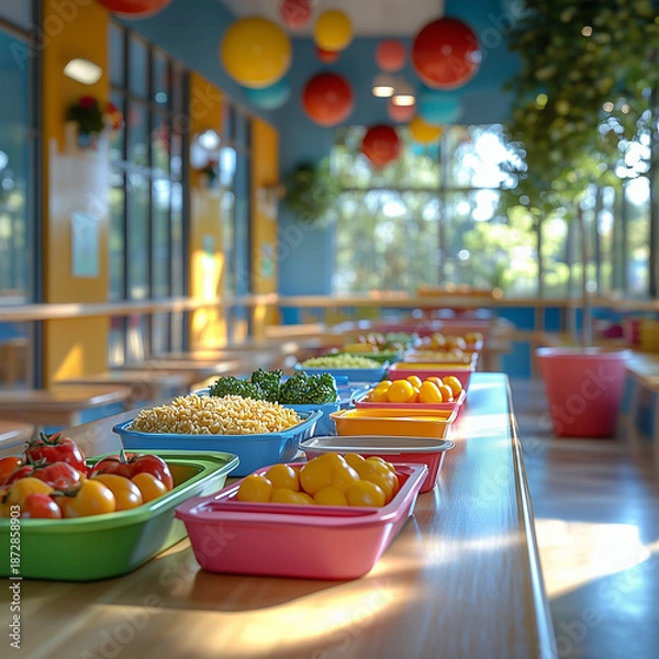 Obraz preschool cafeteria table