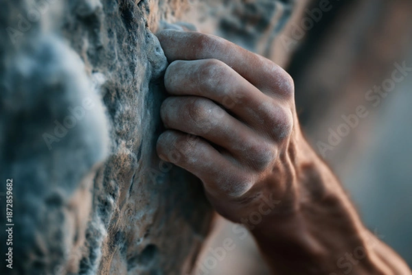 Fototapeta 절벽 등반하는 사람의 손