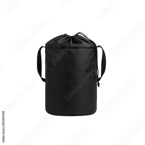 Obraz Black drawstring duffel bag on Transparent Background
