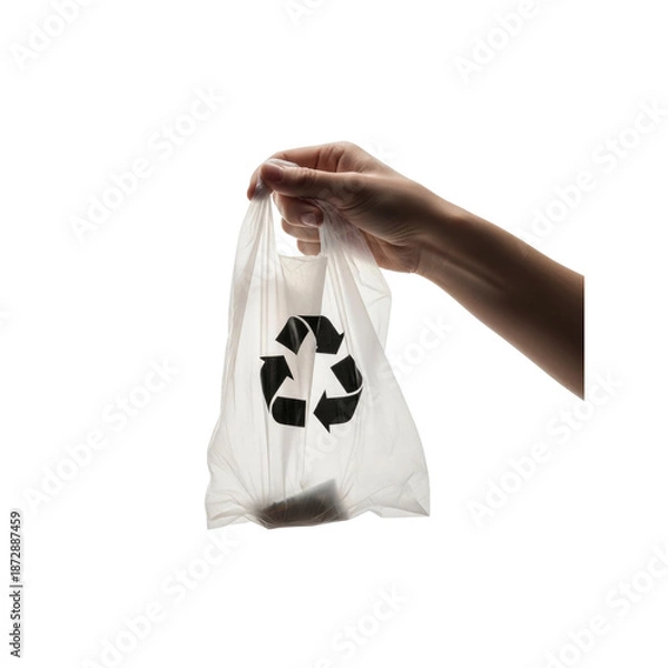 Obraz Hand holding recyclable plastic bag