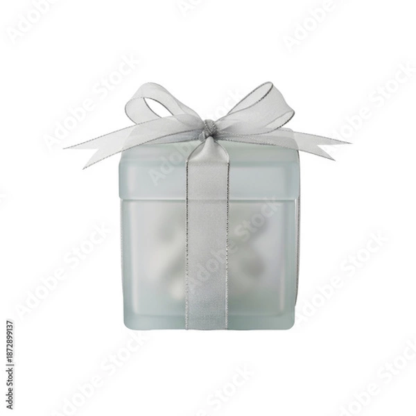 Obraz Present tied with silver ribbon