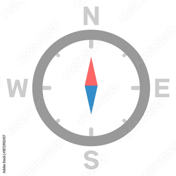 Obraz 地図やナビに使える方位磁石のシンプルアイコン