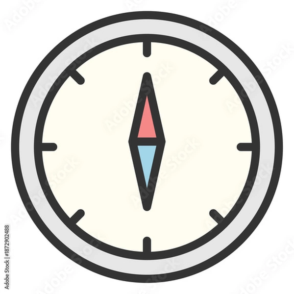 Obraz ミニマルな方位磁石のイラスト