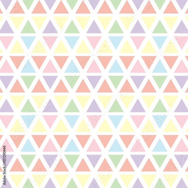 Fototapeta Colorful pastel triangle pattern background for vector graphic design concept idea