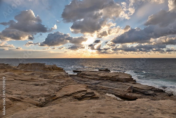 Obraz 和歌山県, 白浜町の千畳敷と夕日