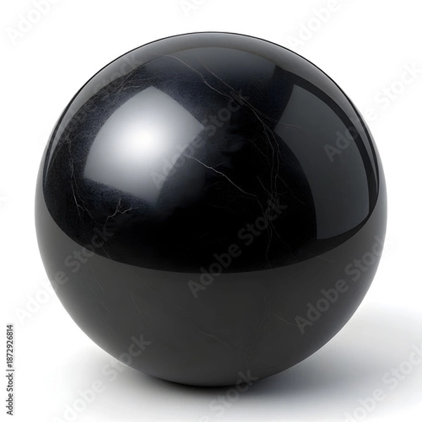 Obraz glossy black sphere abstract design 3d render