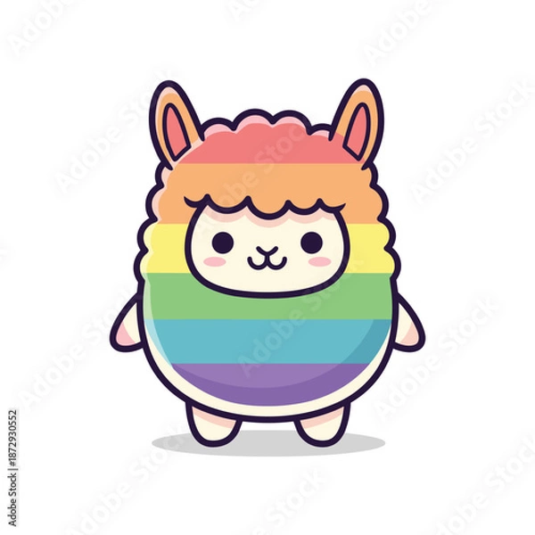 Obraz Rainbow Alpaca Vector Illustration