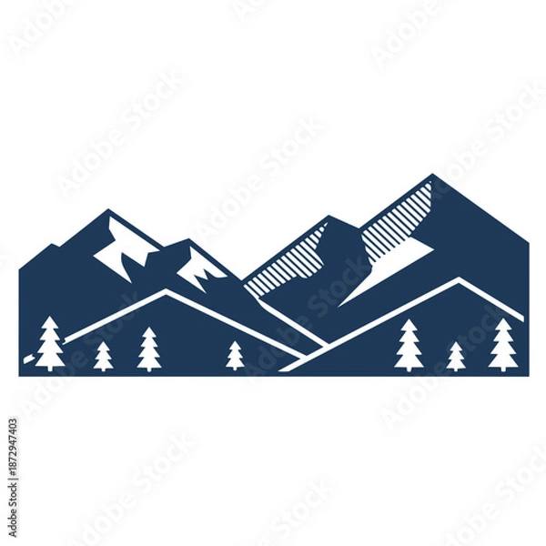 Obraz Minimalist Mountain Range Illustration