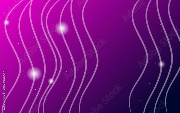 Obraz Abstract background in puple color with white waves