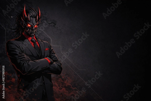 Fototapeta スーツを着た鬼のビジネスマン風キャラクター