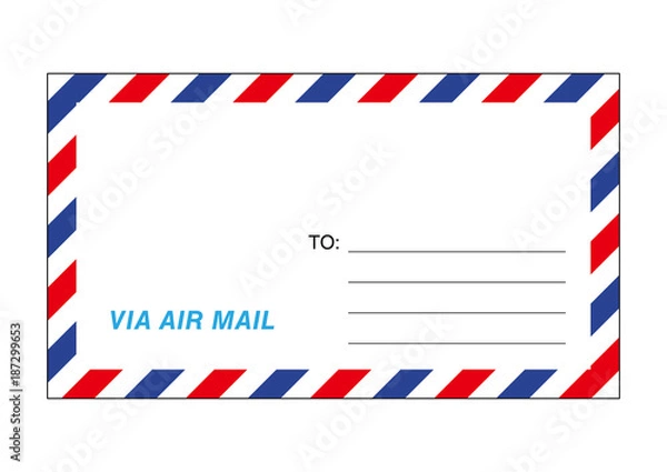 Fototapeta エアメールの封筒イラスト