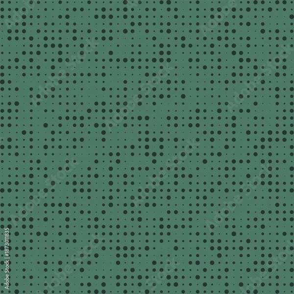 Fototapeta Different Sized Dots Green Halftone Pattern