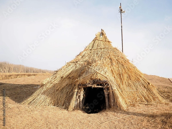 Obraz 十勝ホロカヤントーの復元竪穴住居