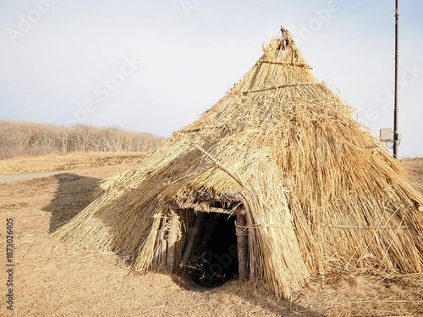 Obraz 十勝ホロカヤントーの復元竪穴住居