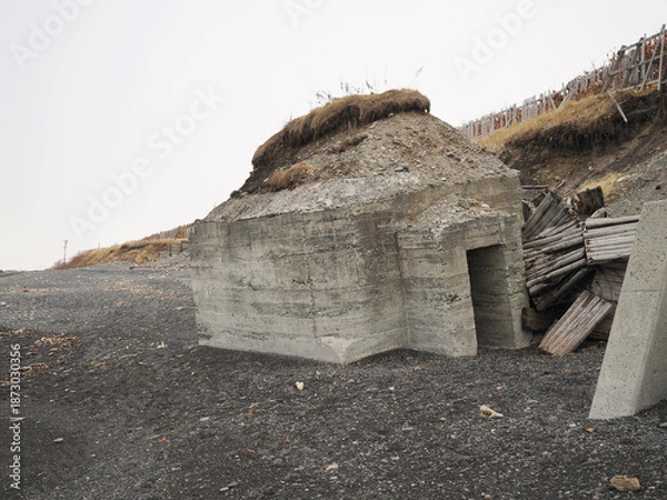 Obraz 旭浜のトーチカ群の風景