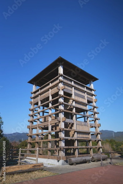 Obraz 宮崎県綾町の尾立展望台のやぐら