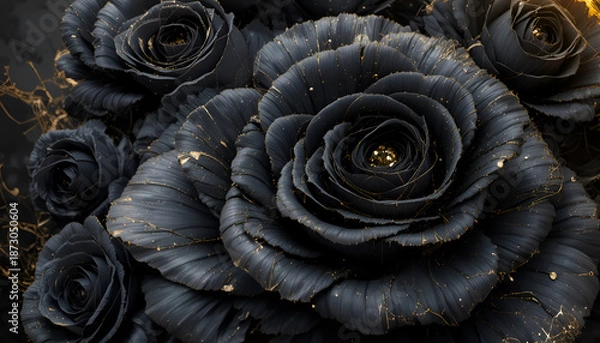 Obraz abstract spiral background ,black roses