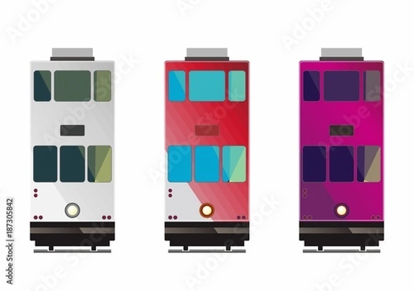 Obraz „Hong Kong Ding Ding” Klasyczny i niepowtarzalny styl tramwaju piętrowego.