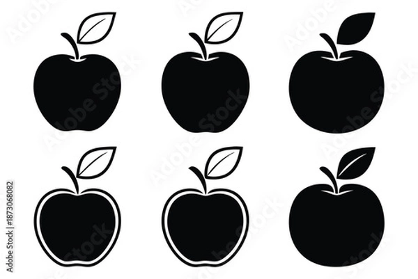 Fototapeta Apple Vector Silhouette Collection
