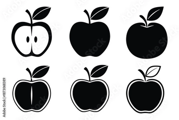 Fototapeta Apple Harvest Vector Silhouette Bundle