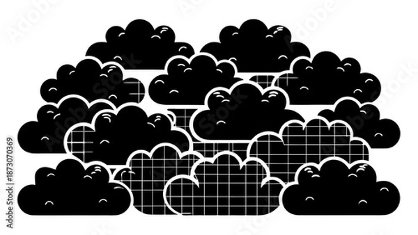 Fototapeta Abstract cloud formation with grid patterns Vector
