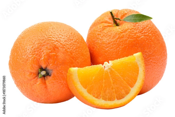Obraz Fresh orange on white background isolated