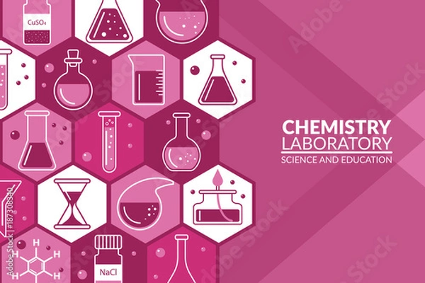 Obraz Scientific laboratory research creative banner. Vector illustration