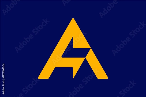 Obraz A Letter Electric Logo Design