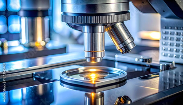 Obraz Microscope with illuminated slide