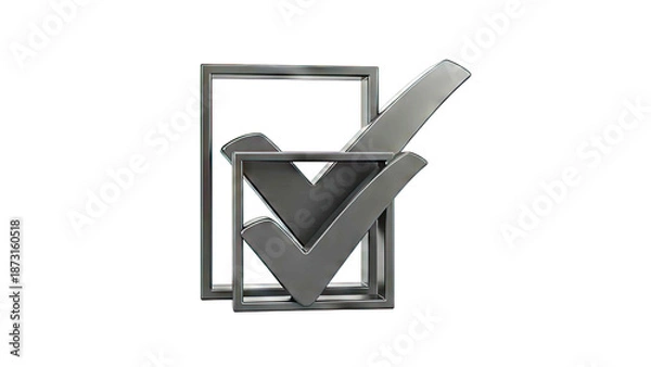 Fototapeta 3D Checkmarks Inside Boxes