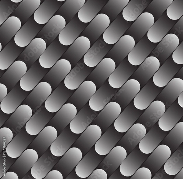 Fototapeta Abstract Dynamic Rounded Lines Seamless Pattern Vector Background