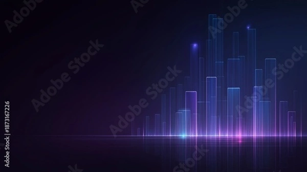 Fototapeta Digital data structure protected by transparent layers in dark background environment
