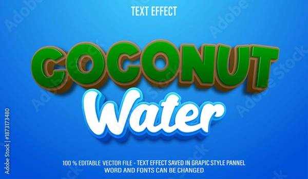 Obraz Coconut Water 3d editable text effect style