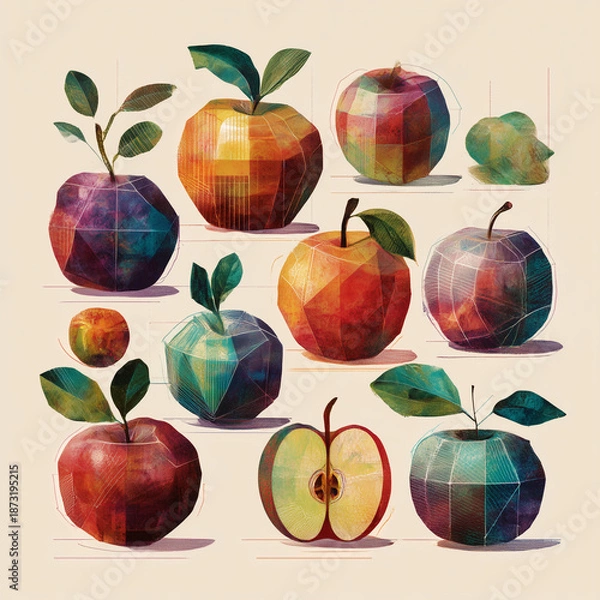 Obraz vector set of apples