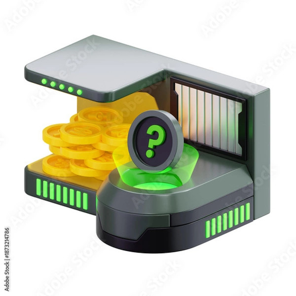 Obraz 3D Digital Currency Machine Illustration