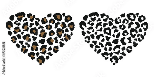 Obraz Leopard print heart shape on a white background.