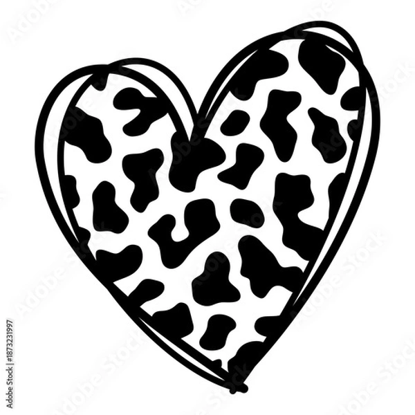 Obraz Leopard print heart shape on a white background.