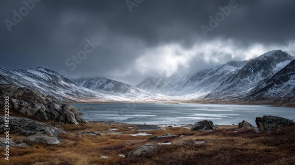 Obraz Dramatic Arctic Mountain Landscape