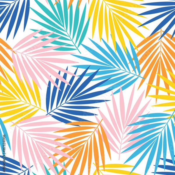 Obraz leaves tropical pattern, flat style