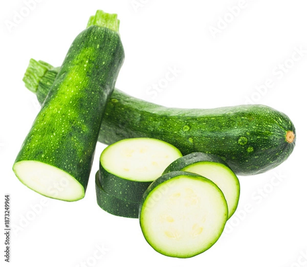 Obraz Zucchini isolated on white background.