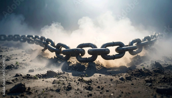 Obraz  Broken Chain on Border Ground