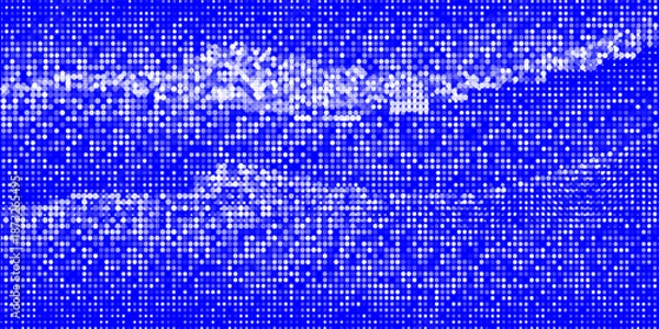 Obraz Young vector with circle shape. Dots halftone white and blue color pattern gradient grunge texture background.