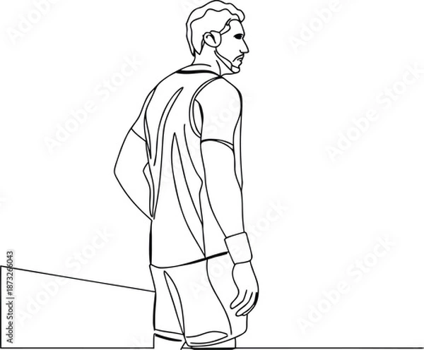 Obraz Soccer Player Sketch Line Art Illustration For Sports Design And Athletic Concepts