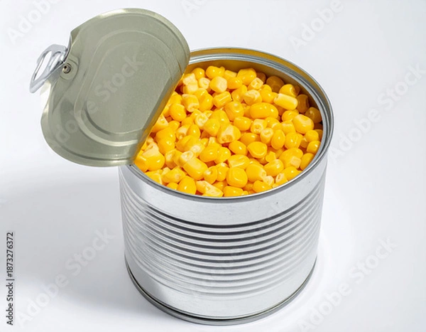 Obraz 캔-통조림-옥수수 통조림-옥수수 캔-옥수수-옥수수알-옥수수 알갱이-뚜껑이 열린 캔