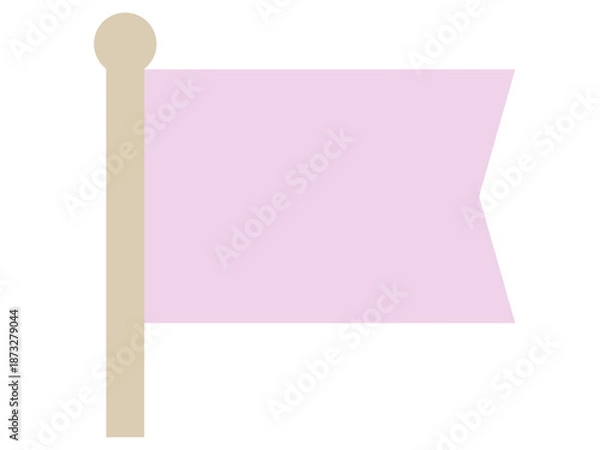 Obraz シンプルで可愛いピンクの旗のイラスト