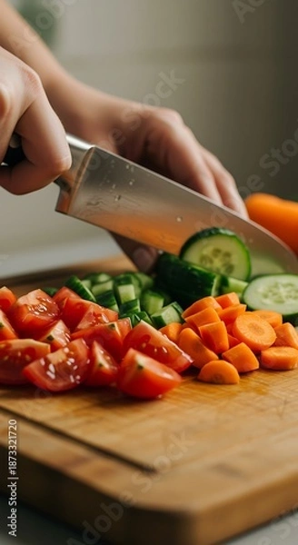 Obraz Preparing Vegetables for Salad
