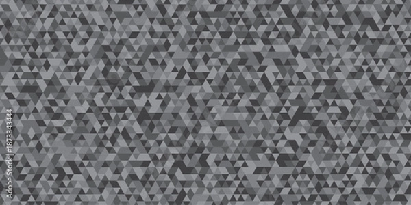 Obraz vector poly triangle texture geometric pattern triangular. Dark Gray vector cover in polygonal style. Geometric camouflage seamless pattern.